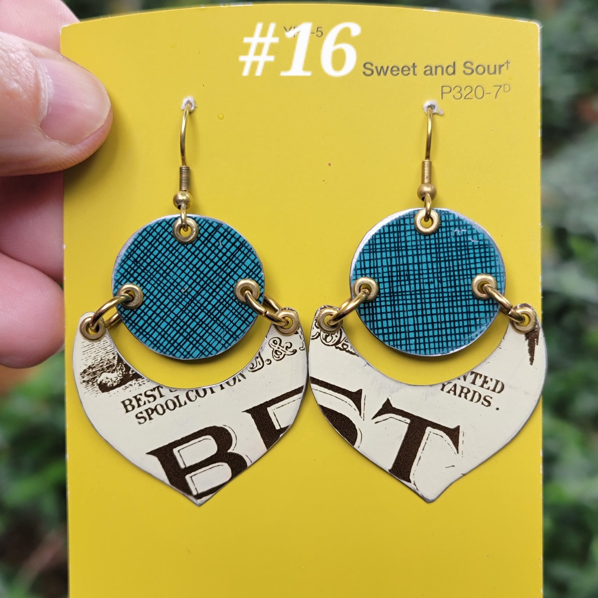 J.P. Coates Thread Collection - Repurposed Tin Earrings