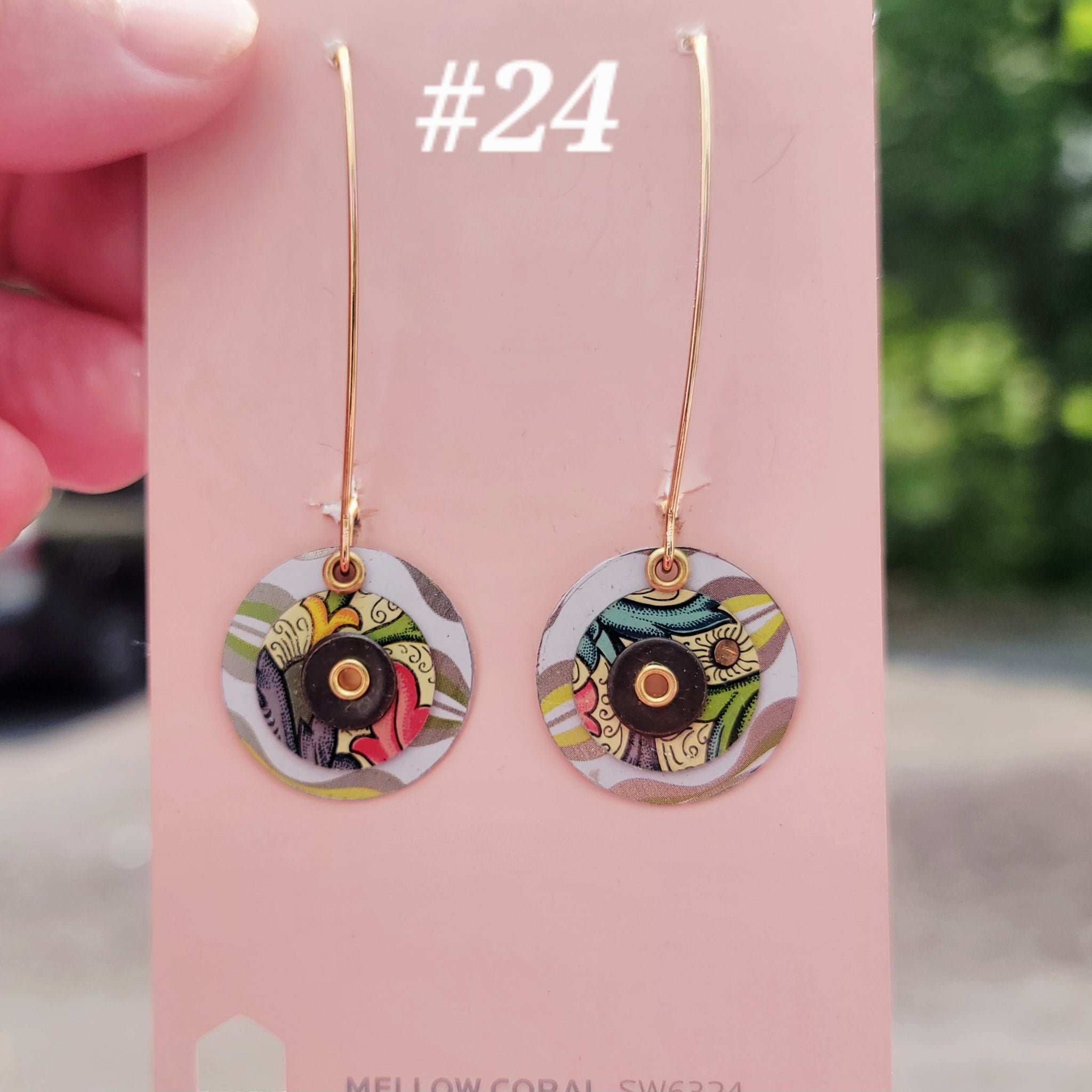 Kinetic Circles Collection - Repurposed Vintage Tin Earrings