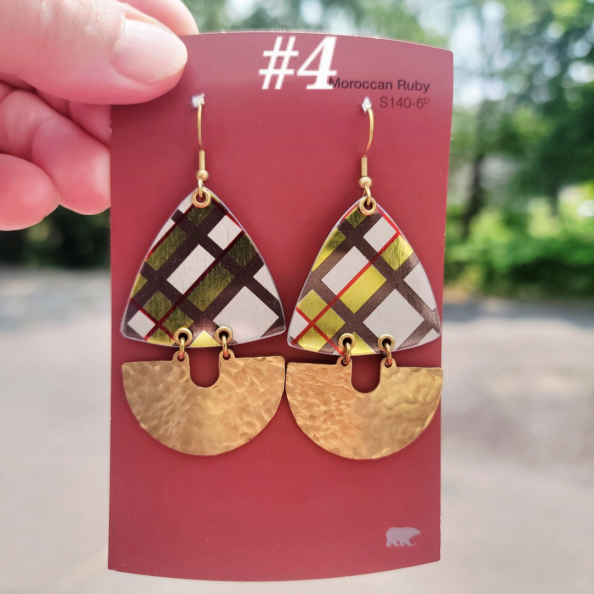Sparkle Plaid Collection - Repurposed Vintage Tin Earrings & Necklaces