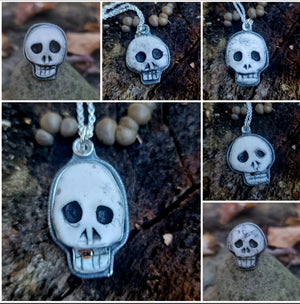 Ceramic Skullies Pendants & Rings Halloween Collection