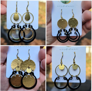 Geometry in Black & Gold Earrings