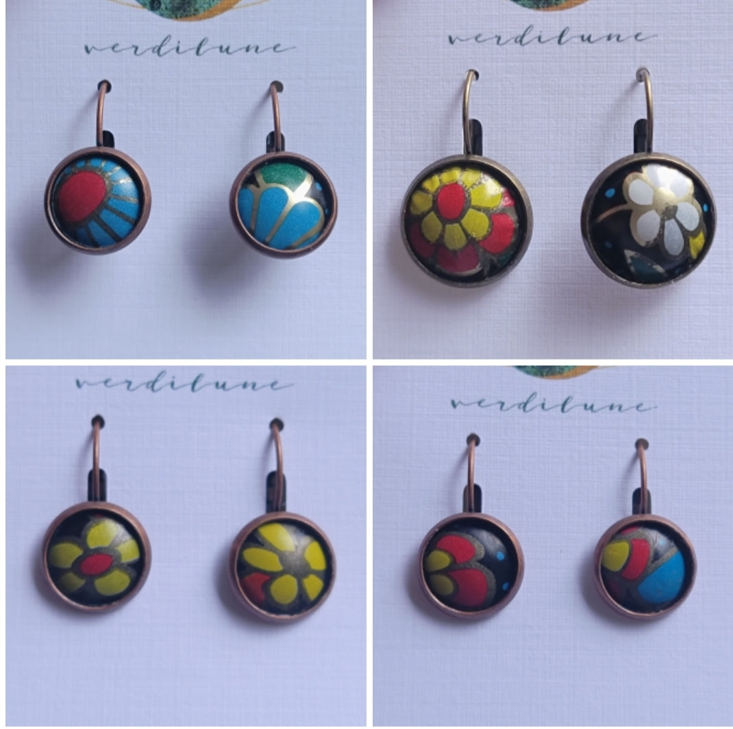 Vintage Tin Leverback Collection - Repurposed Vintage Tin Earrings