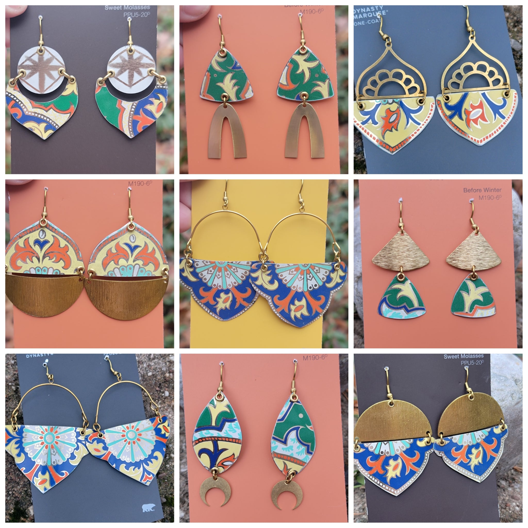 Holiday Paisley Collection - Repurposed Vintage Tin Earrings & Necklaces