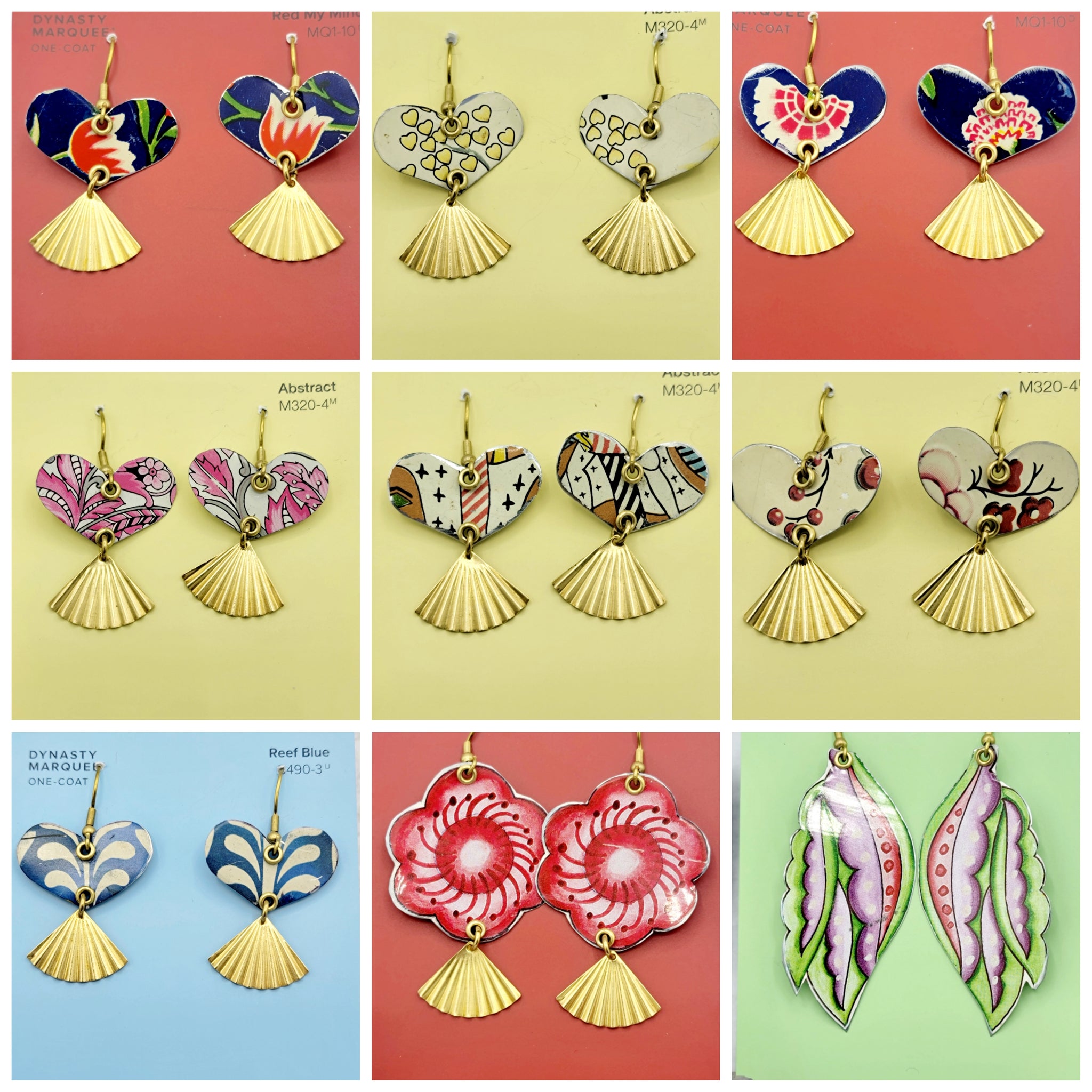 Valentine Collection - Repurposed Vintage Tin Earrings