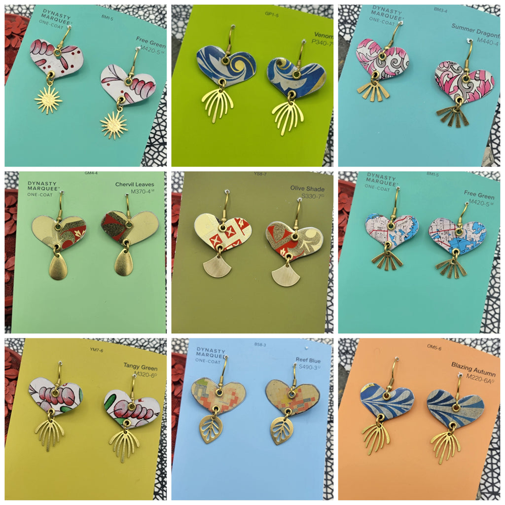 Valentine Collection - Repurposed Vintage Tin Earrings