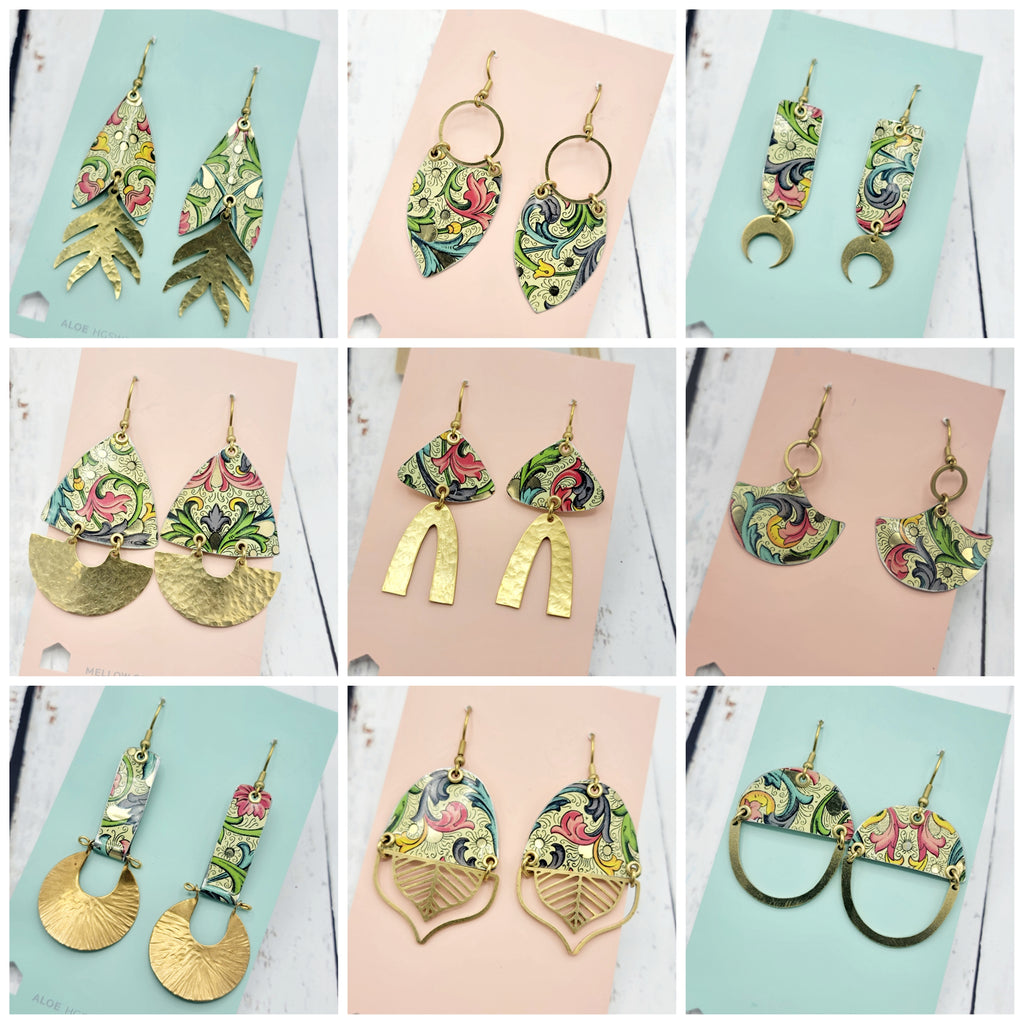 Florentine Collection - Repurposed Vintage Tin Earrings