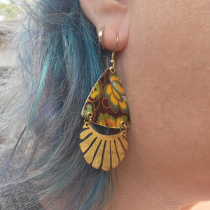 Goldenrod Harvest Collection - Repurposed Vintage Tin Earrings