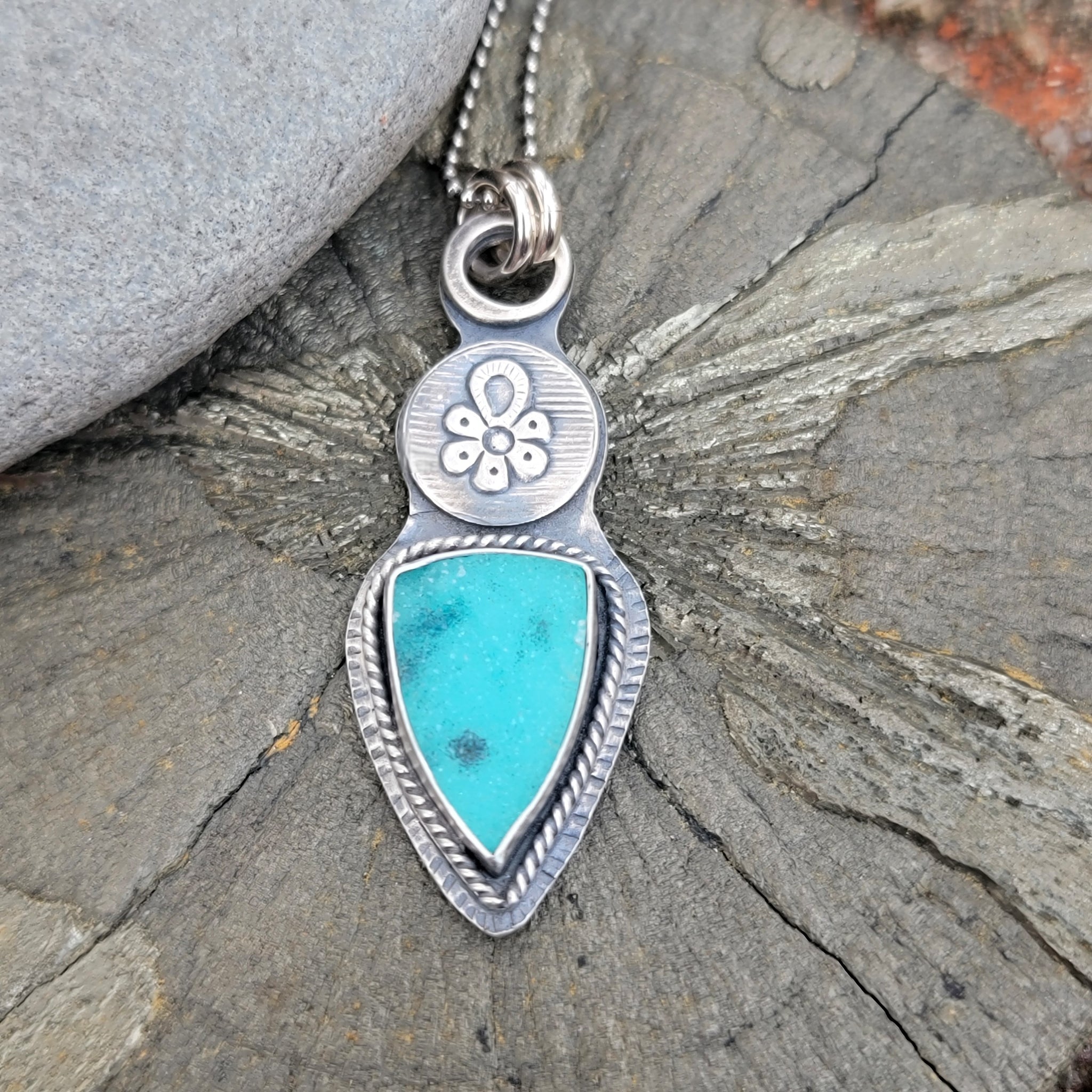 Chrysocolla Druzy Pendant & Ring Collection in Sterling Silver