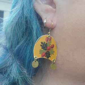 Goldenrod Harvest Collection - Repurposed Vintage Tin Earrings
