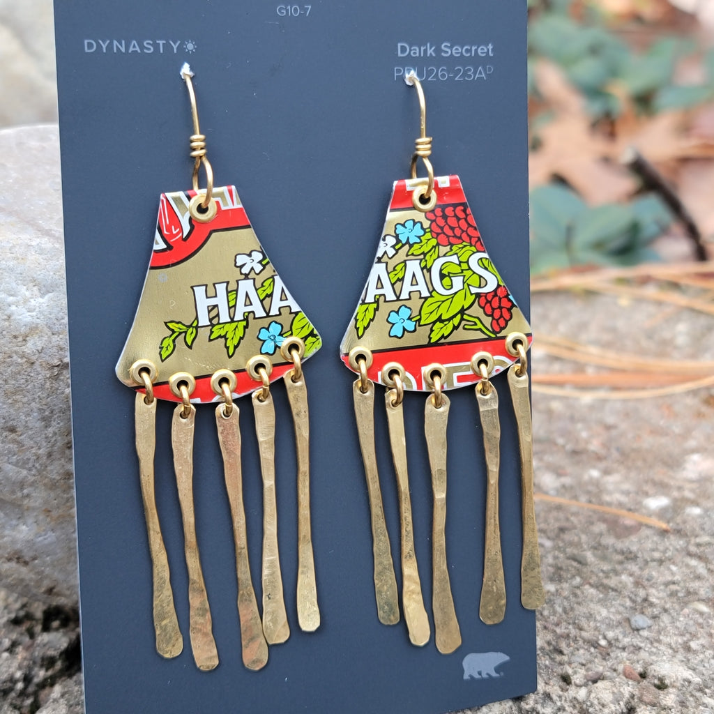 Festive Ear Chimes - Repurposed Tin Jewelry