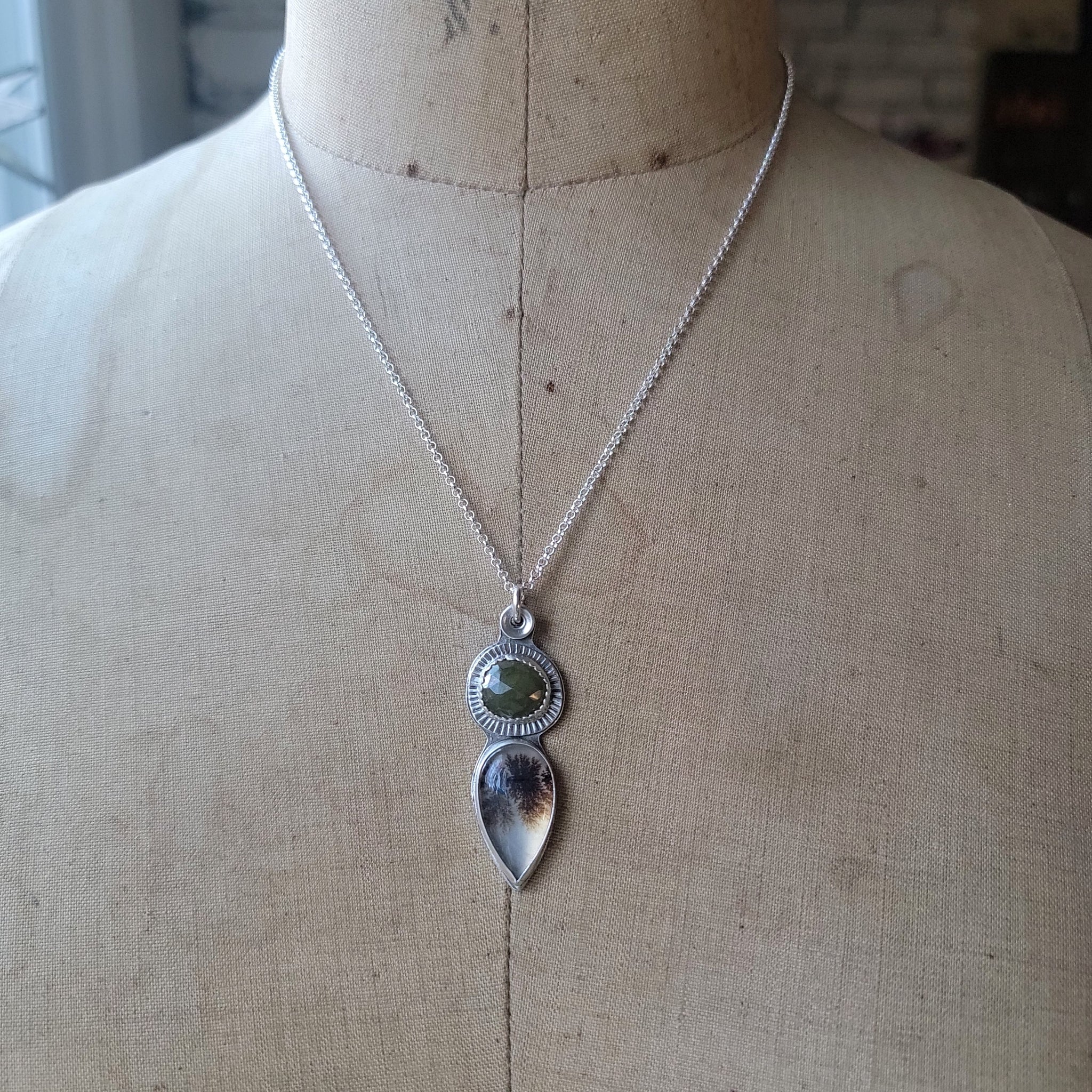 Part 2: Dendritic Agate Pendant Collection in Sterling Silver