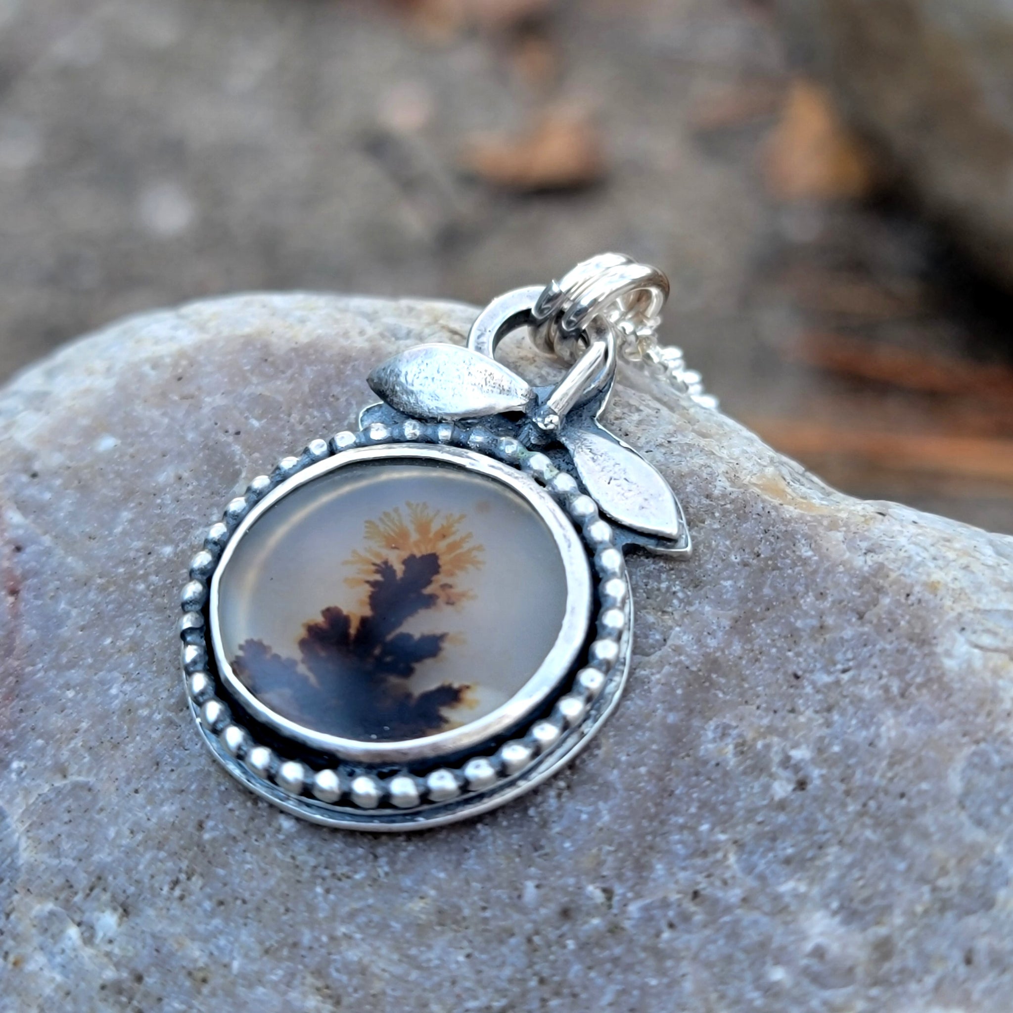 Dendritic Agate Pendant Collection in Sterling Silver