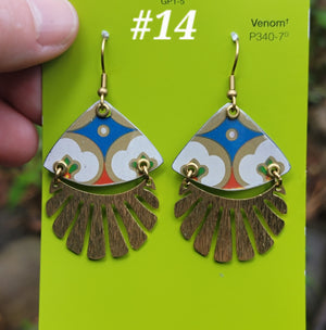 Mid Century Tea Tin Collection - Repurposed Vintage Tin Earrings