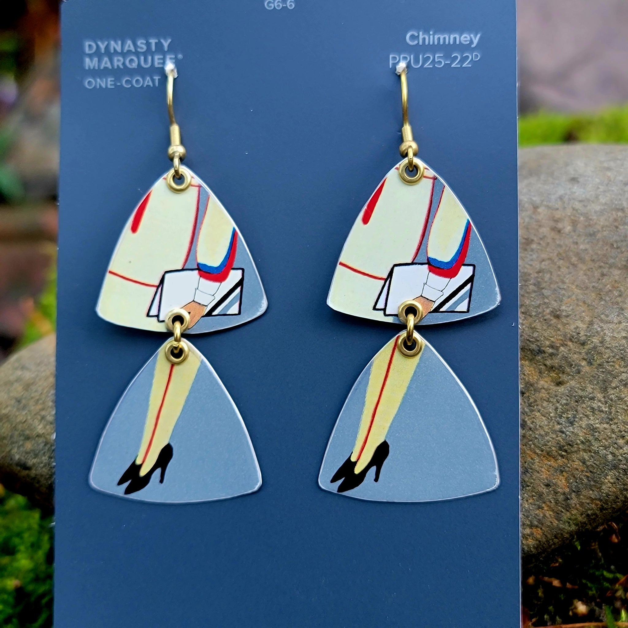 Modes 1930 Fashion Model Collection - Repurposed Tin Earrings