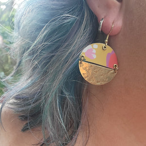 Summery Flowers Collection - Repurposed Tin Earrings