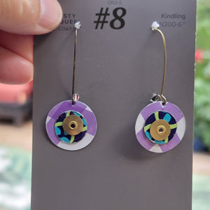 Kinetic Circles Collection - Repurposed Vintage Tin Earrings