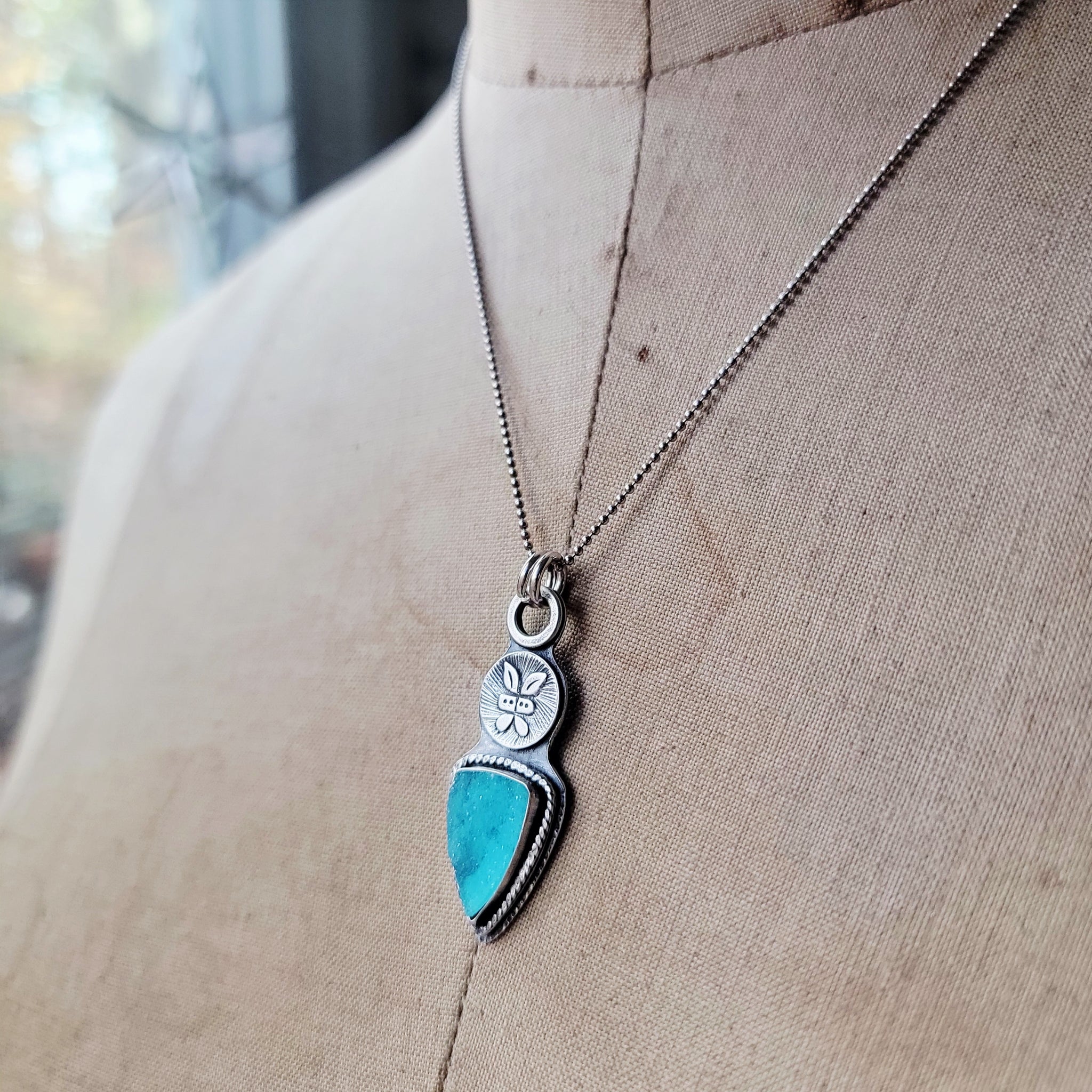 Chrysocolla Druzy Pendant & Ring Collection in Sterling Silver