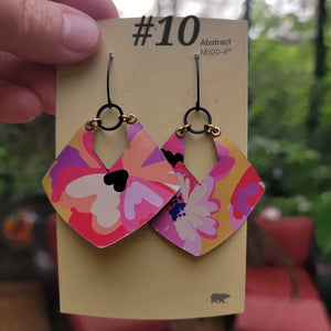 Summery Flowers Collection - Repurposed Tin Earrings