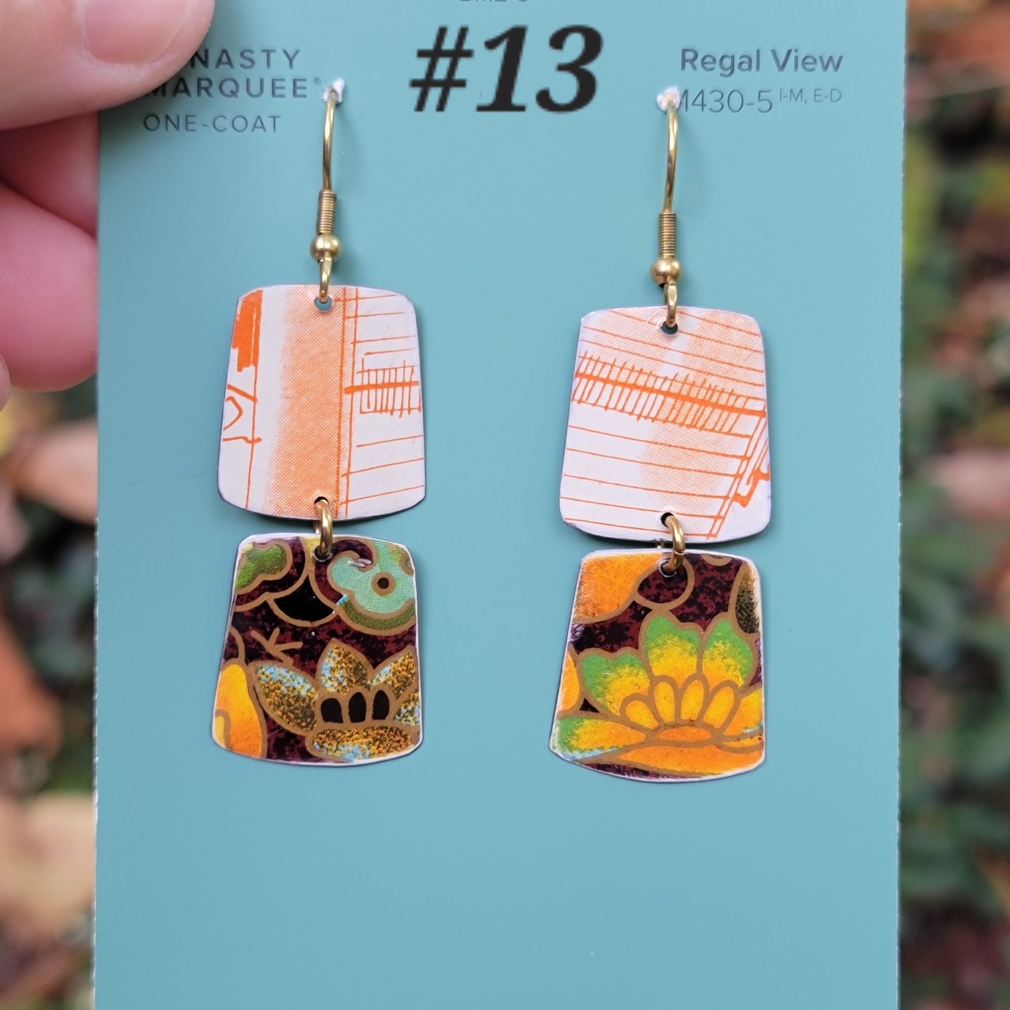 Goldenrod Harvest Collection - Repurposed Vintage Tin Earrings