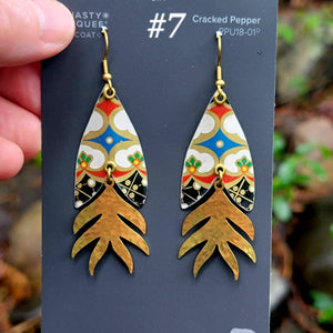 Mid Century Tea Tin Collection - Repurposed Vintage Tin Earrings