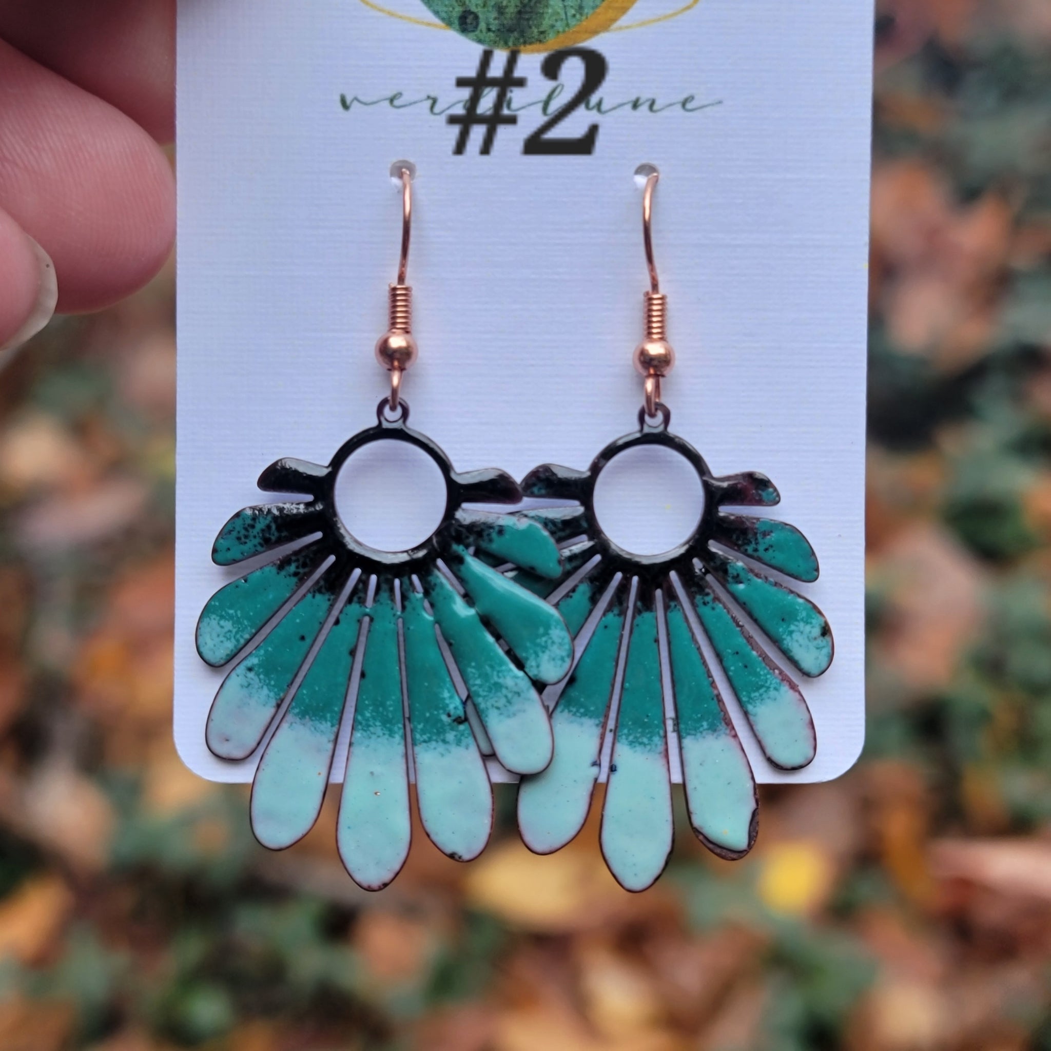 Autumn Enameled Copper Earrings