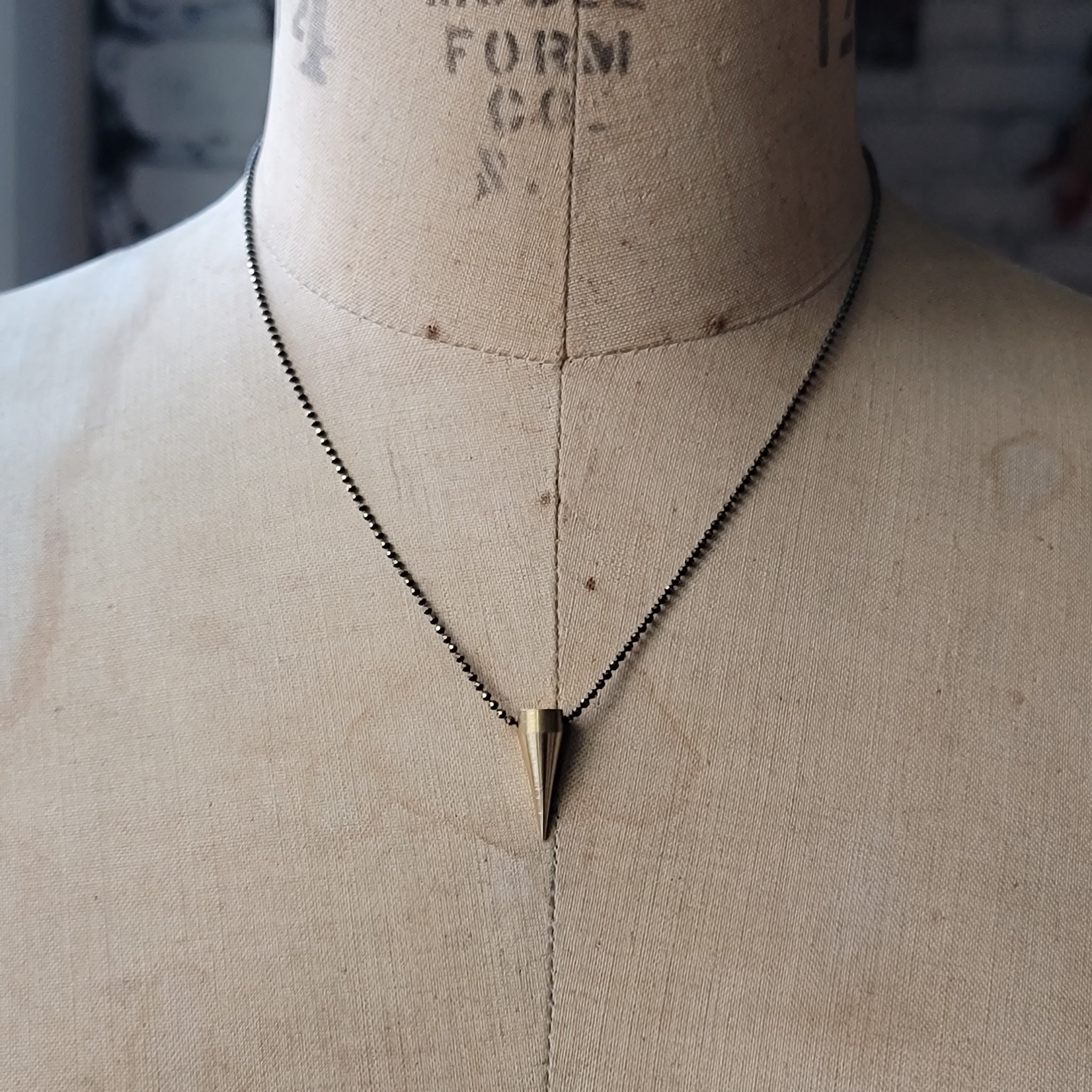 Brass Spike Pendulum Pendant