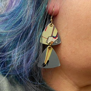 Modes 1930 Fashion Model Collection - Repurposed Tin Earrings