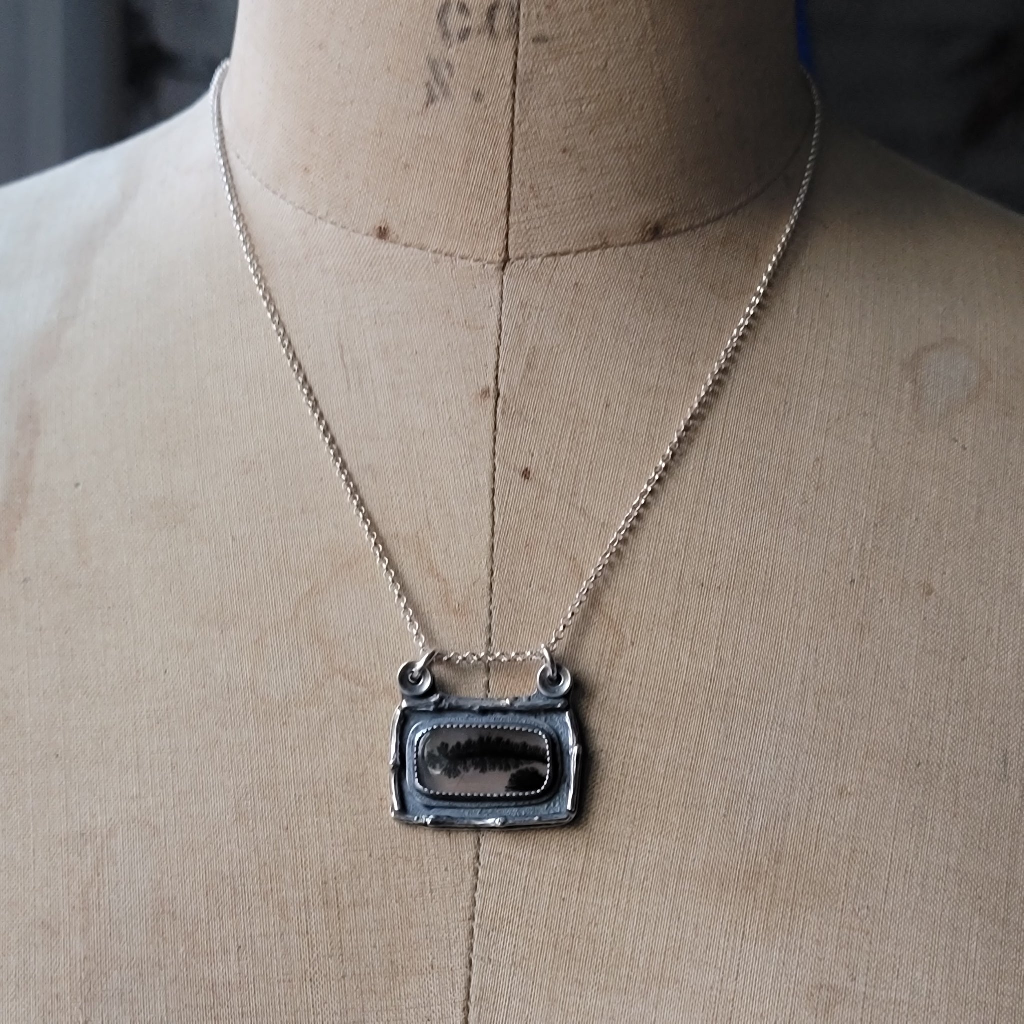 Dendritic Agate Pendant Collection in Sterling Silver