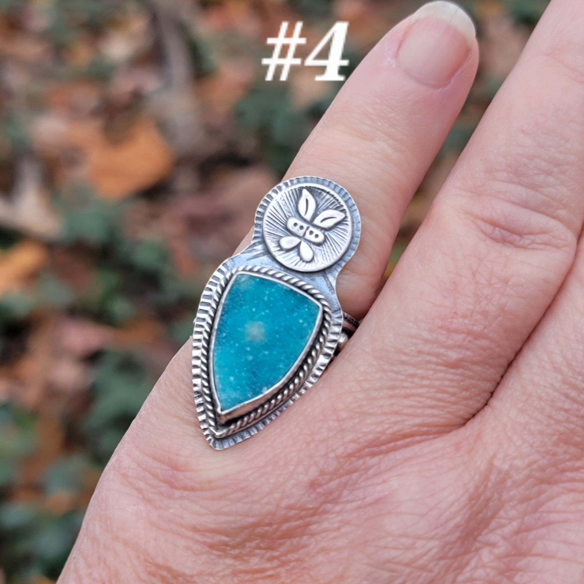 Chrysocolla Druzy Pendant & Ring Collection in Sterling Silver