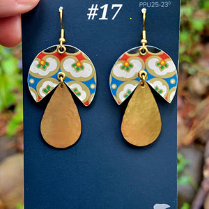 Mid Century Tea Tin Collection - Repurposed Vintage Tin Earrings
