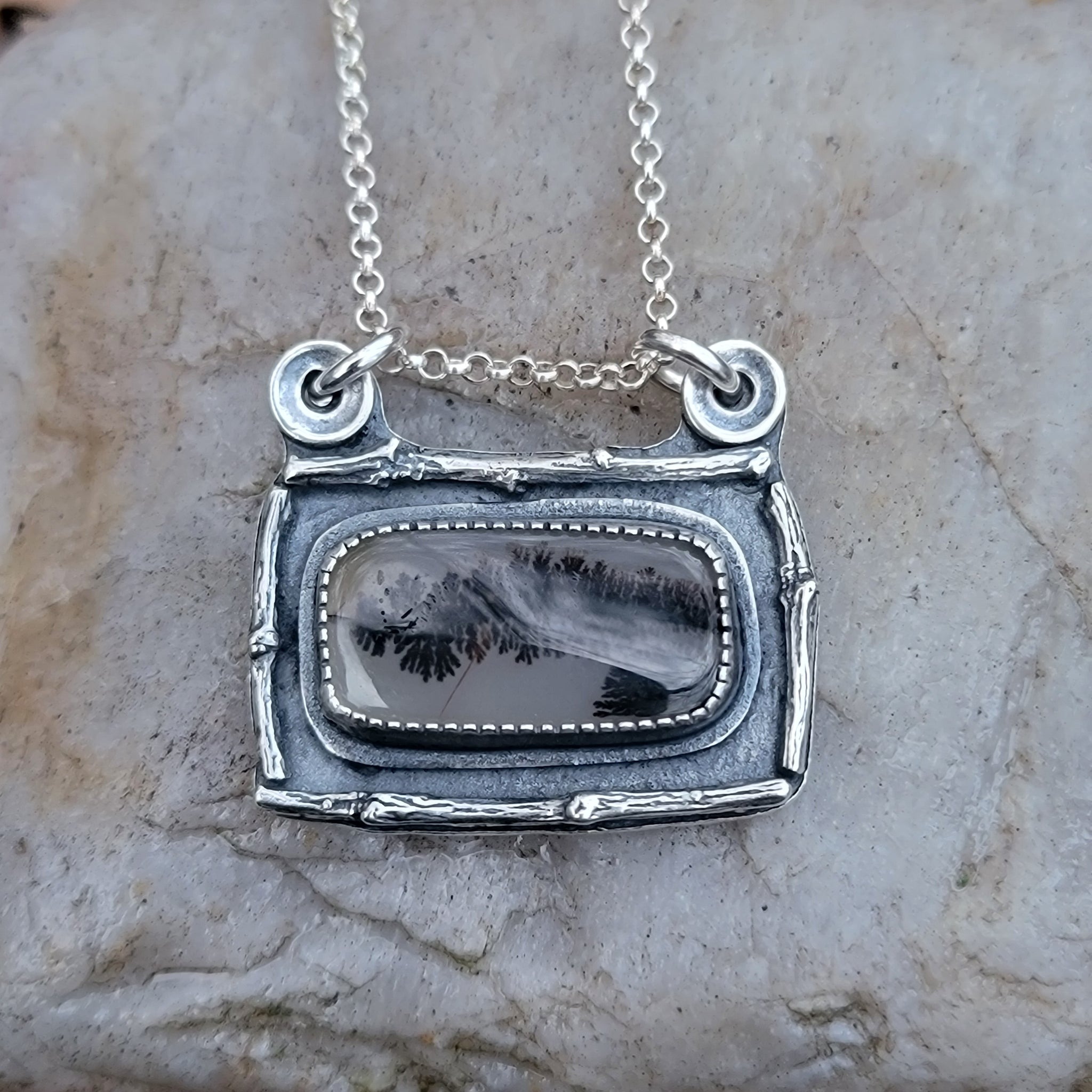Dendritic Agate Pendant Collection in Sterling Silver