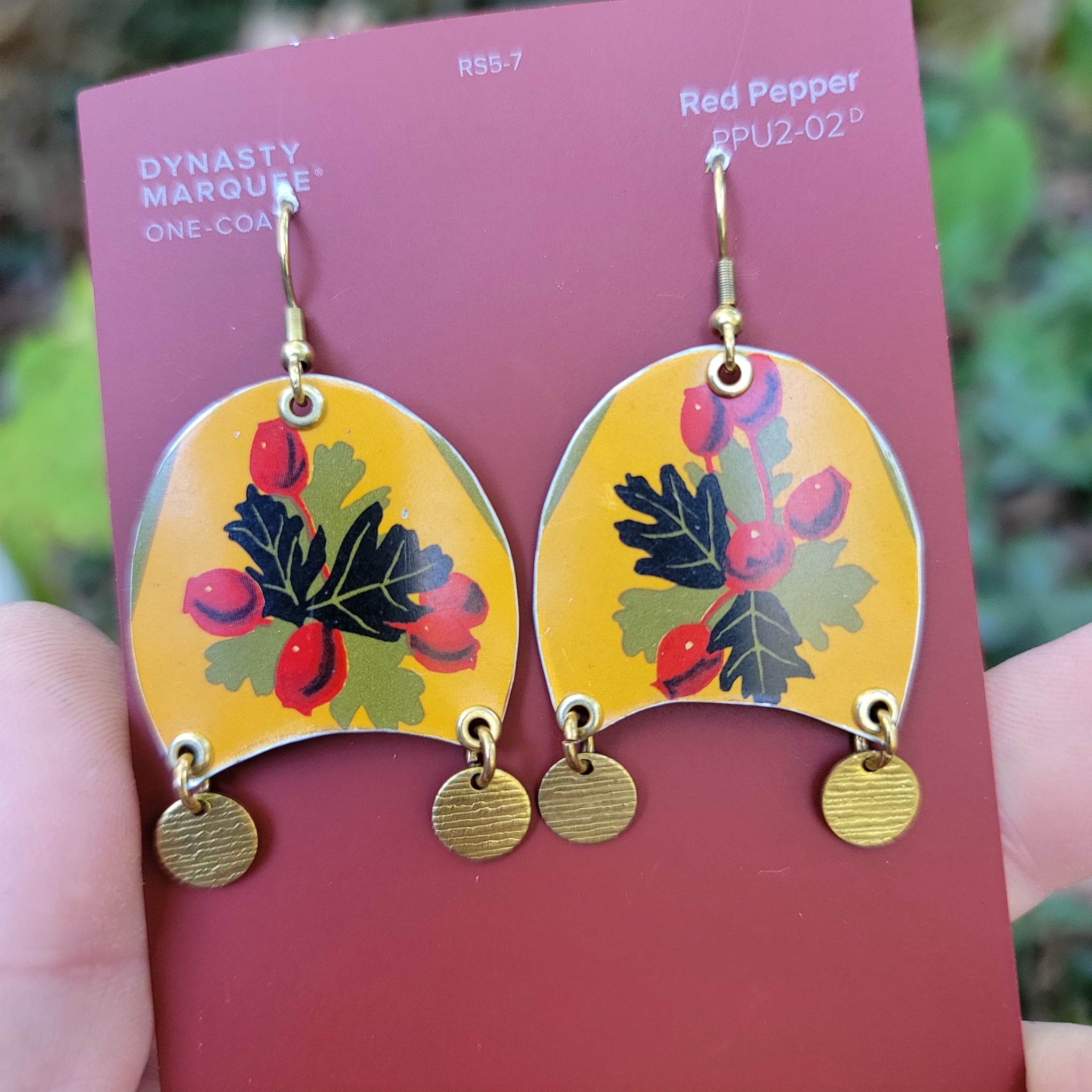 Goldenrod Harvest Collection - Repurposed Vintage Tin Earrings