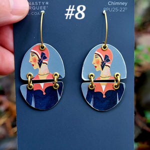 Modes 1930 Fashion Model Collection - Repurposed Tin Earrings