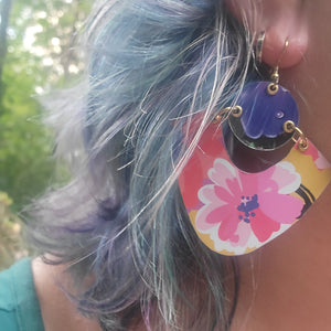 Summery Flowers Collection - Repurposed Tin Earrings