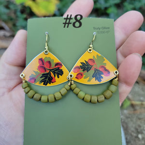 Goldenrod Harvest Collection - Repurposed Vintage Tin Earrings