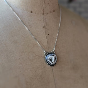 Barn Owl Pendants in Sterling Silver