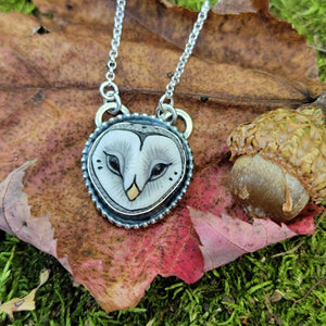 Barn Owl Pendants in Sterling Silver