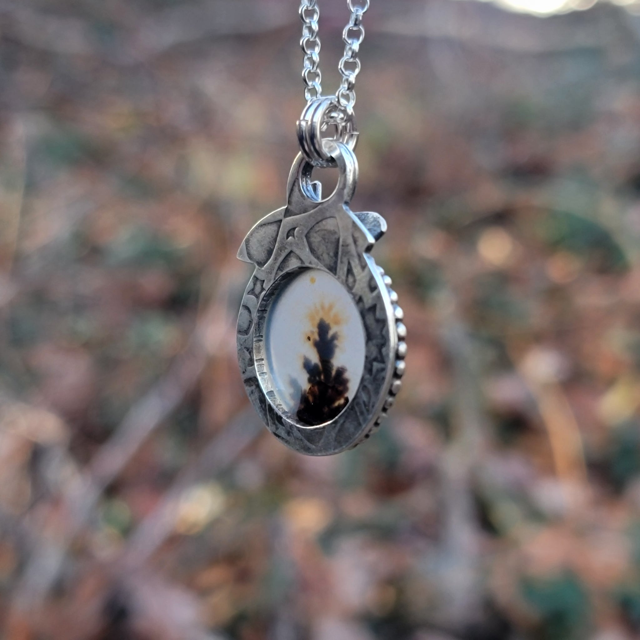 Dendritic Agate Pendant Collection in Sterling Silver
