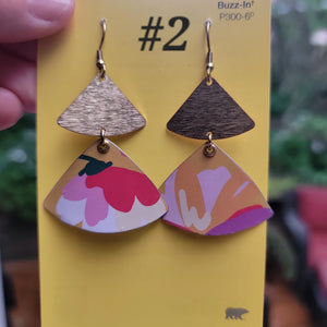 Summery Flowers Collection - Repurposed Tin Earrings