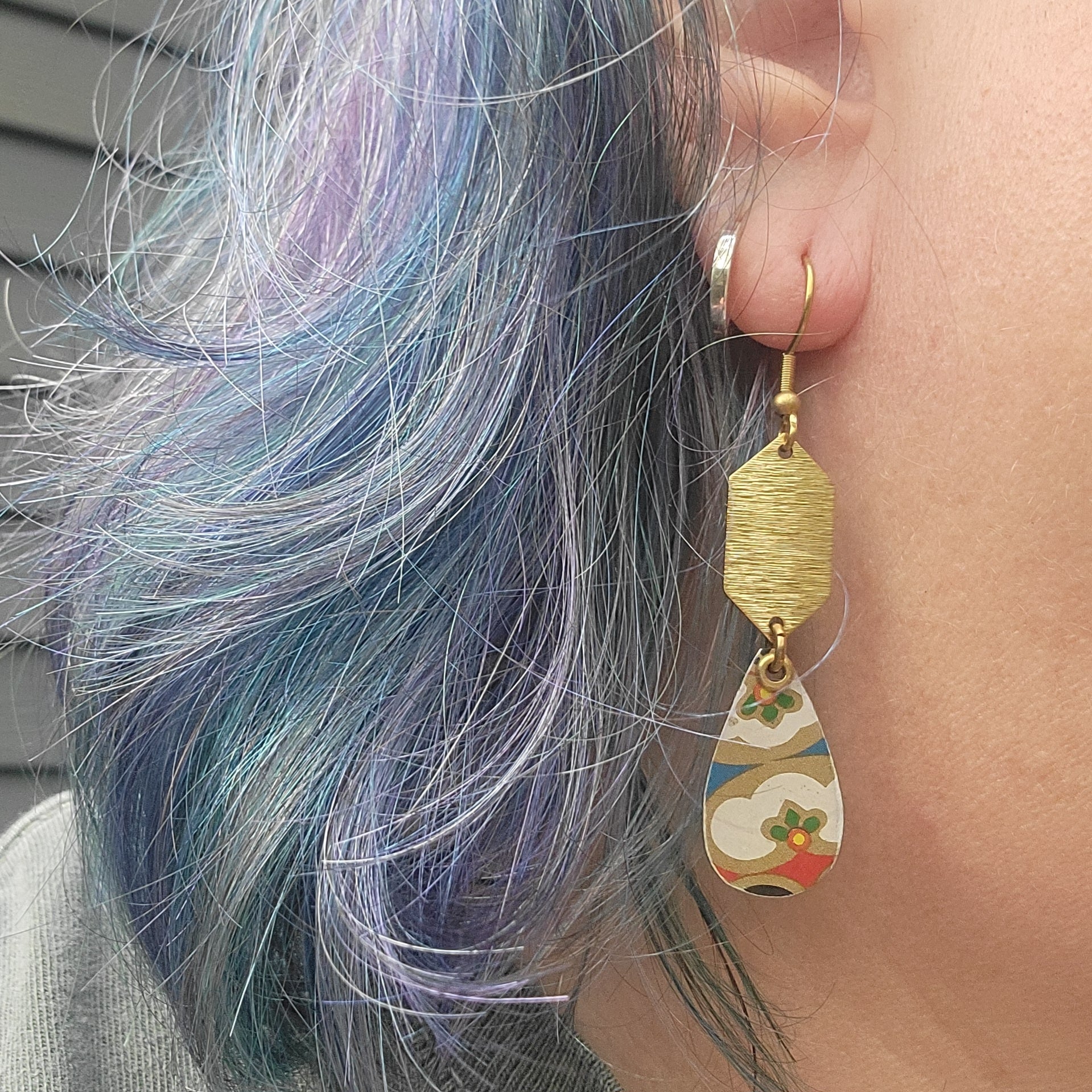 Mid Century Tea Tin Collection - Repurposed Vintage Tin Earrings