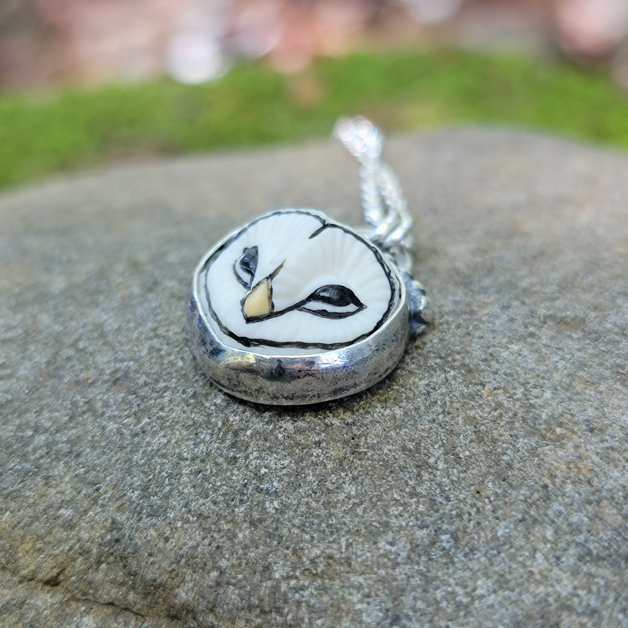 Barn Owl Pendants in Sterling Silver