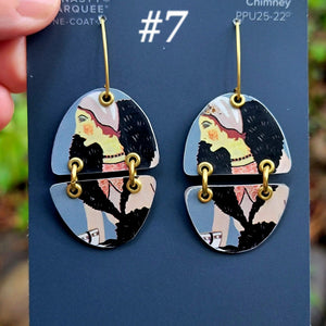 Modes 1930 Fashion Model Collection - Repurposed Tin Earrings