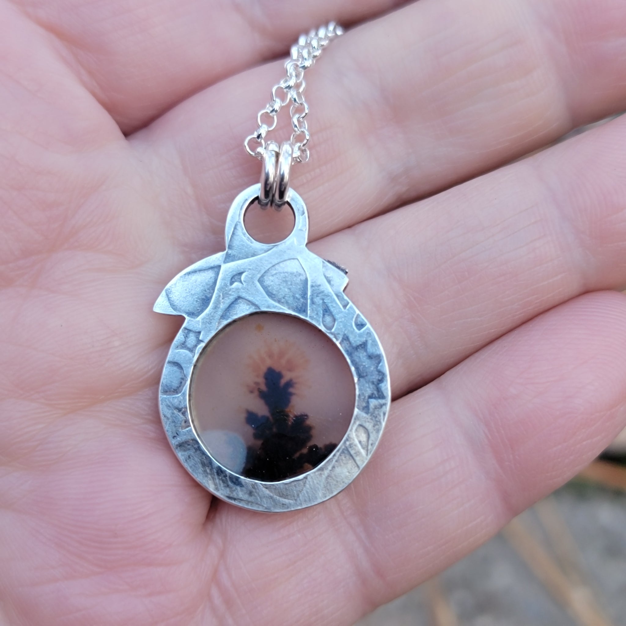Dendritic Agate Pendant Collection in Sterling Silver