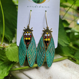 Patina Cicada Collection - Repurposed Vintage Tin Earrings