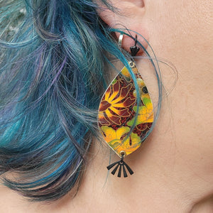 Goldenrod Harvest Collection - Repurposed Vintage Tin Earrings