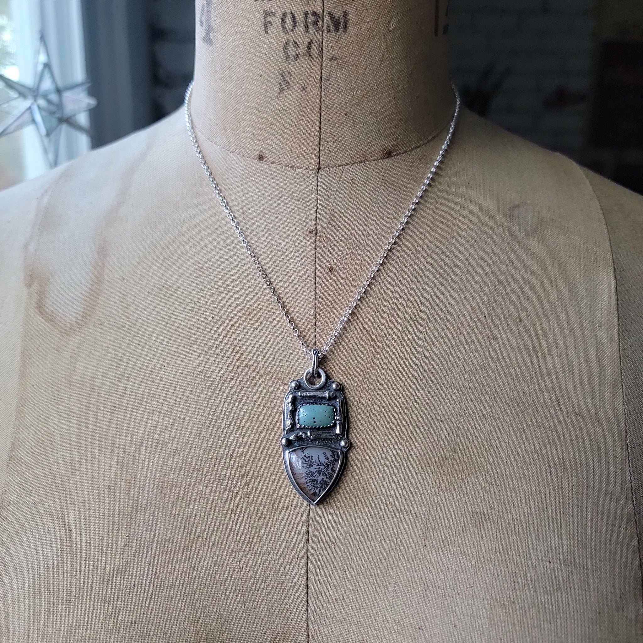 Dendritic Agate Pendant Collection in Sterling Silver