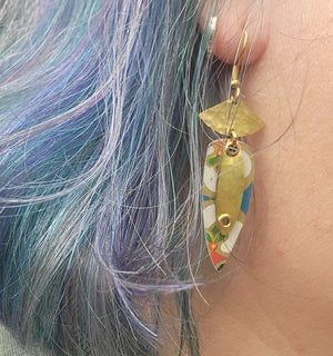 Mid Century Tea Tin Collection - Repurposed Vintage Tin Earrings