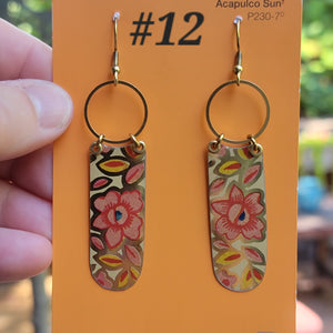 Late Summer Floral 2025 Collection - Repurposed Vintage Tin Earrings