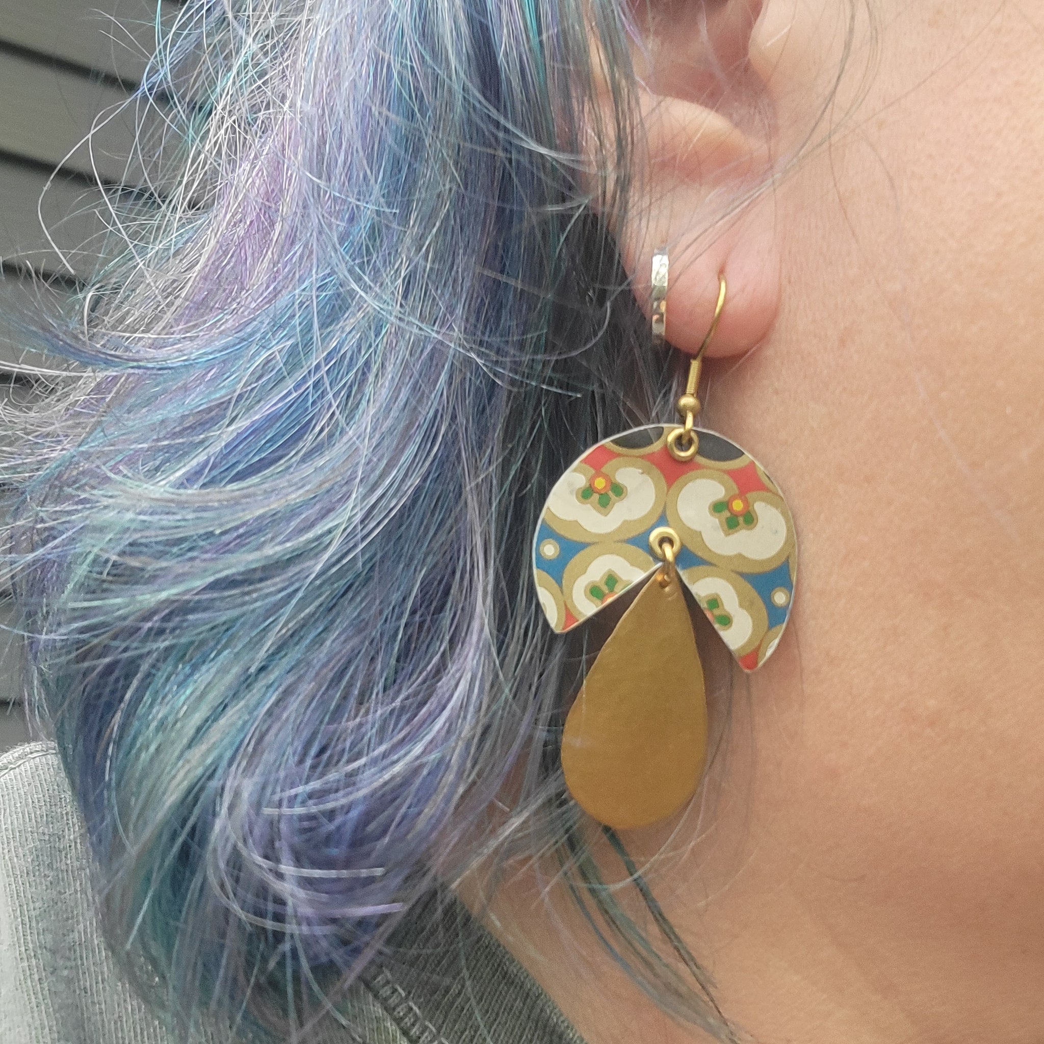 Mid Century Tea Tin Collection - Repurposed Vintage Tin Earrings