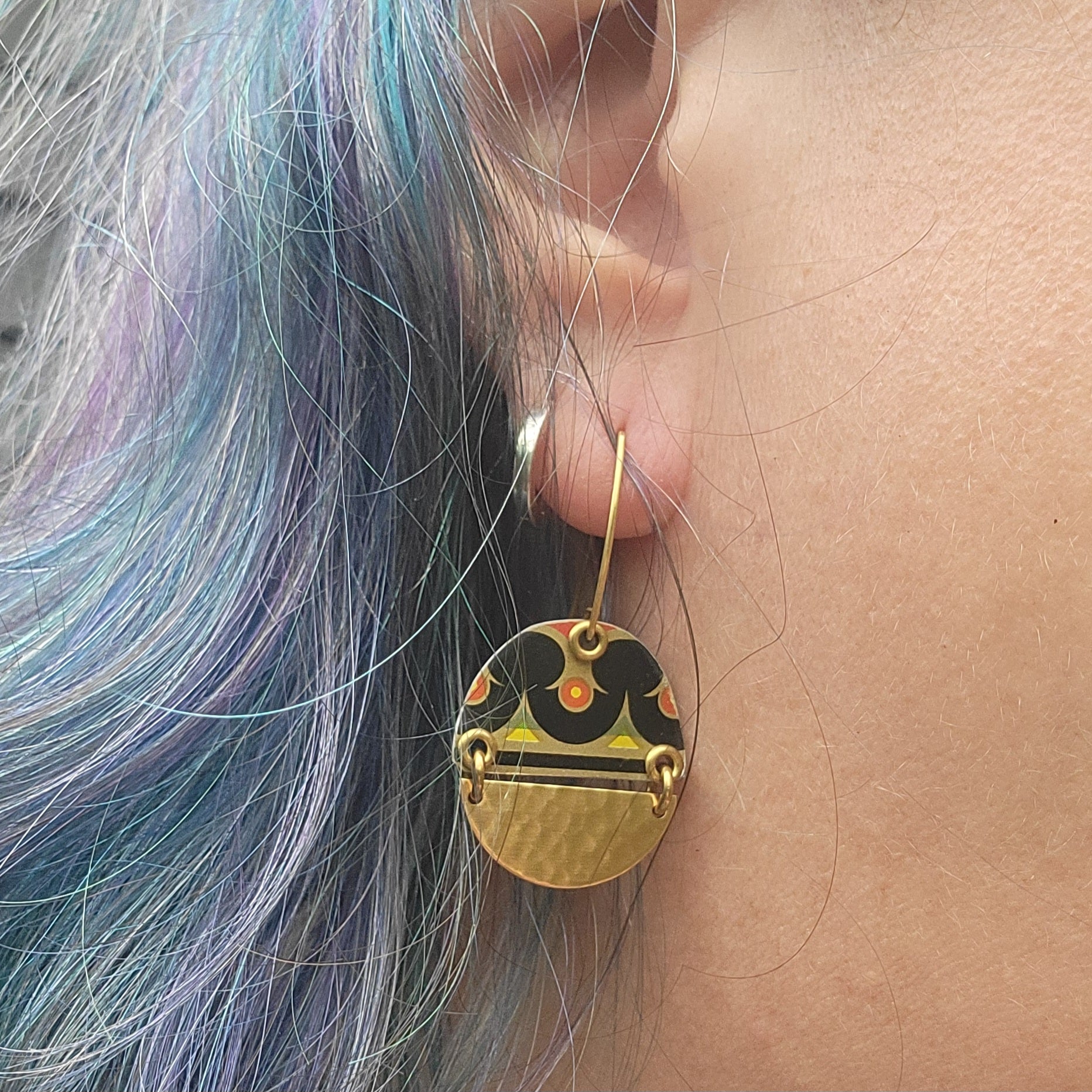Mid Century Tea Tin Collection - Repurposed Vintage Tin Earrings